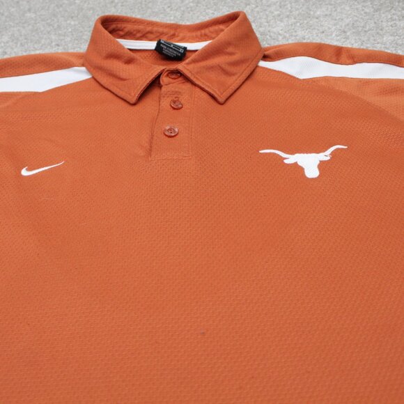 Nike Texas Longhorns Polo Shirt Men Large Orange Sphere Dry Pullover Stretch S/S - Picture 4 of 12